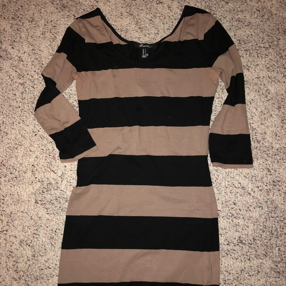 Striped body con mini dress